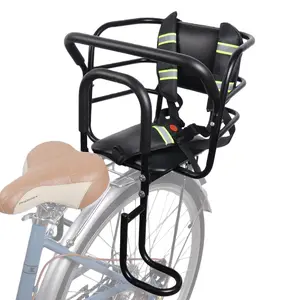 Upgraded Rear Child Bike Seat,Back Mount Kid's Bike Seat with Foot Pedals Back Rest Handrail, Designed for Children Aged 18 Month to 8 Years Old,Easy Installation