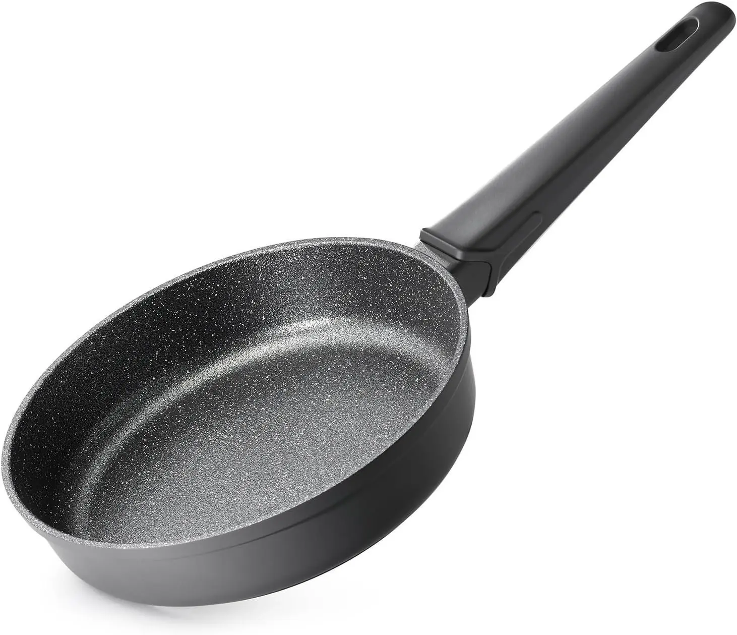 SOHO 8-Inch Thick Nonstick Frying Pan Skillet - Induction Cookware, PFOA-Free, Heat-Resistant Handle, Oil-Efficient, No Sticking/Warping, Long-Lasting, Oven & Dishwasher Safe, Black, Compact