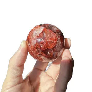 Fire quartz crystal spheres