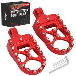Nilight Motorcycle Foot Pegs Dirt Bike Footpegs Fit for Harley Dyna 1993-2017 Fatboy 1990-2017 Iron 883 2009-2017 Sportster 883 360° Rotating CNC Foot Pegs Heavy Duty Aluminum Alloy Peg Pedal, Red