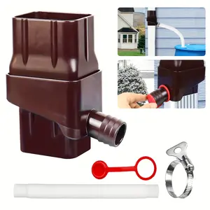 Rainwater Diverter Kit for Downspouts, Easy-To-Install Drainage System with Flexible Hose, Durable Outdoor Water Management Solution, Ensures Efficient Drainage, 14.1 Inches to 50.2 Inches