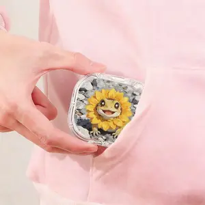 Pastoral Poppy Flower Cute Pet Cat Printed Retainer Box, Minimalist Trendy Dental Storage Box, Daily Commute Portable Retainer Box, Reinforced Durable Portable Braces Box