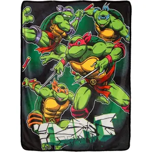 Cartoon Throw Blanket Teenage Mutant Ninja Turtles Super Soft Flannel Blanket, an Ideal Gift For Children and Enthusiasts on Special Occasions. Perfect For Use at Home, Office, Outdoors and Parties