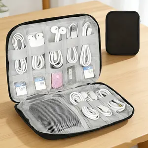 Travel Cable Organizer Box and Electronic Accessories Bag, Multi-Functional Pocket Portable Tech Gear Pack, Essential for Travel and Office
