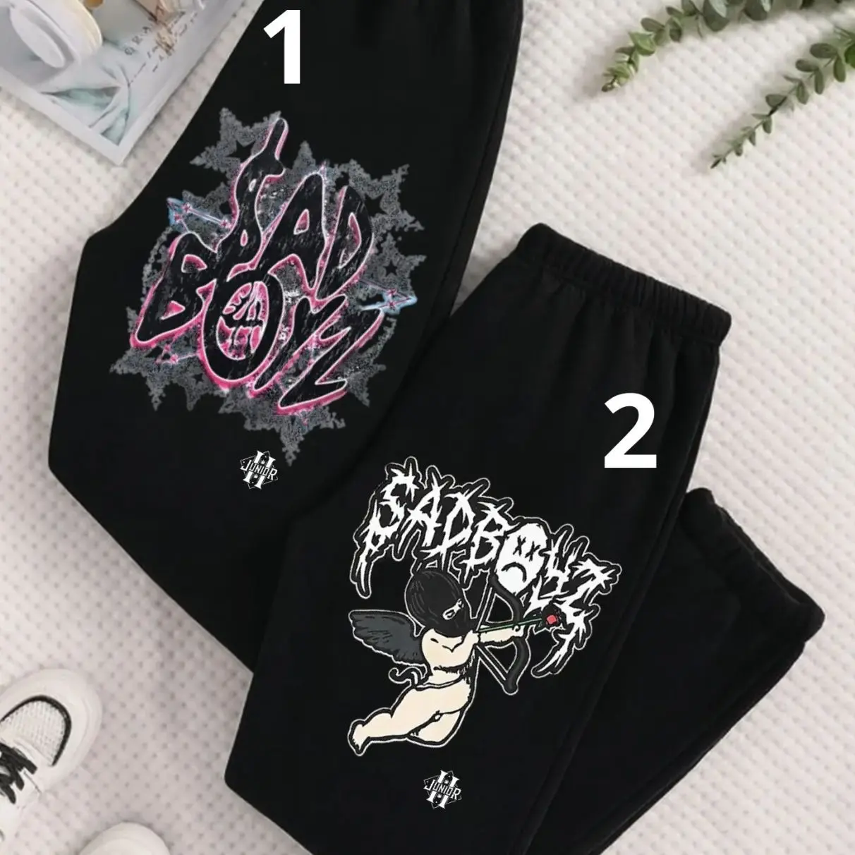 Sad Boyz Inspired Baggy Sweatpants, Hip Hop Graphic Joggers, Unisex Casual Lounge Pants