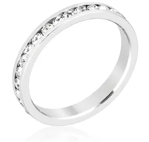 Stylish Stackables Clear Crystal Ring for Adults - Elegant Clear Crystal Design & Stackable Style - Versatile Accessory for Casual & Formal Occasions