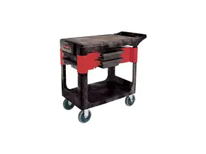 RUBBERMAID FG618000BLA Trade Cart/Service Bench,38 In. L,Black