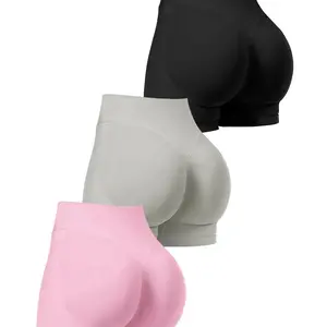 Women's Solid Color Seamless Sports Shorts, Breathable Comfortable Skinny Shorts for Yoga Gym Workout Running, Ladies Sportswear for All Seasons, Gym Clothing