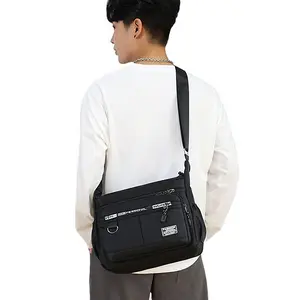 Men's Shoulder Bag Business Casual Crossbody Bag Waterproof And Wear-resistant Fabric Multi Pocket Design Suitable For Work School Daily Travel
