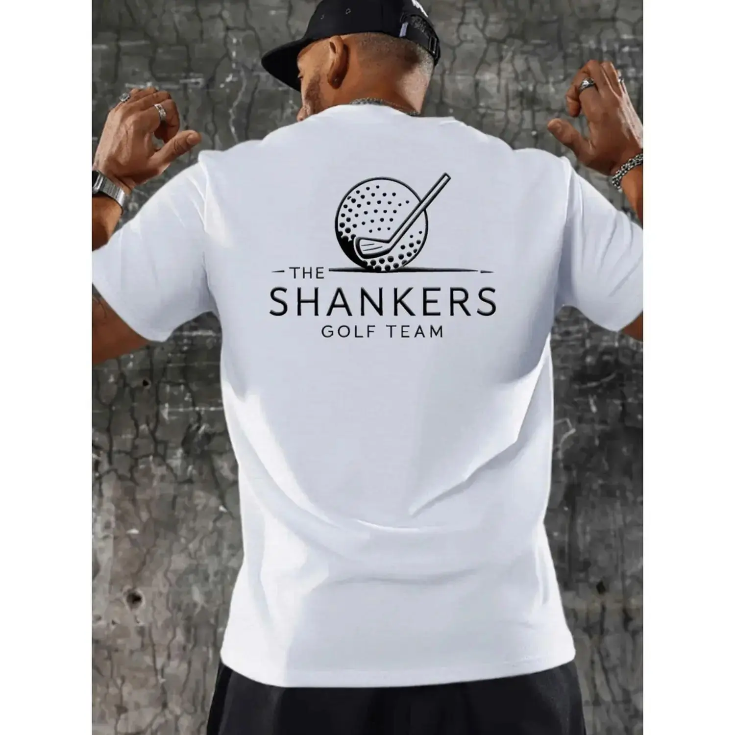 Shankers Golf Team Men's Short Sleeve Performance Polo With Club Ball Emblem Breathable Polyester Regular Fit Summer Golf Shirt For Sports Enthusiasts funny graphic tee t shirt