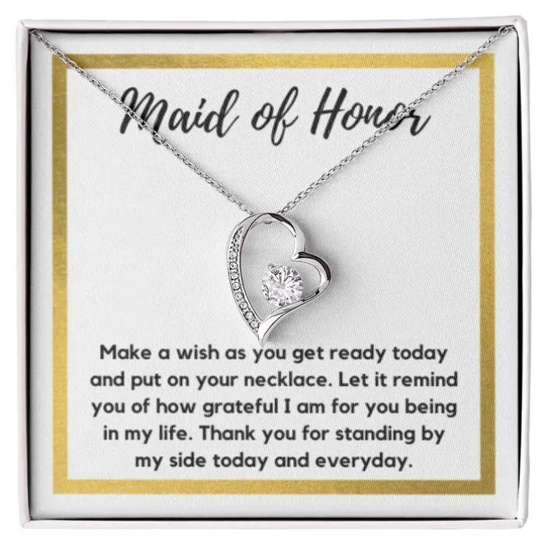 Maid of Honor Wedding Day Gift, Maid of Honor Necklace Gift, Maid of Honor Jewelry Gift, Maid of Honor Gift