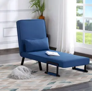 26” Folding Arm Chair Lounge - 4-in-1 Convertible Sofa Bed with Adjustable Backrest & Movable Armrest for Small Spaces Living Rooms Guest Rooms or Offices