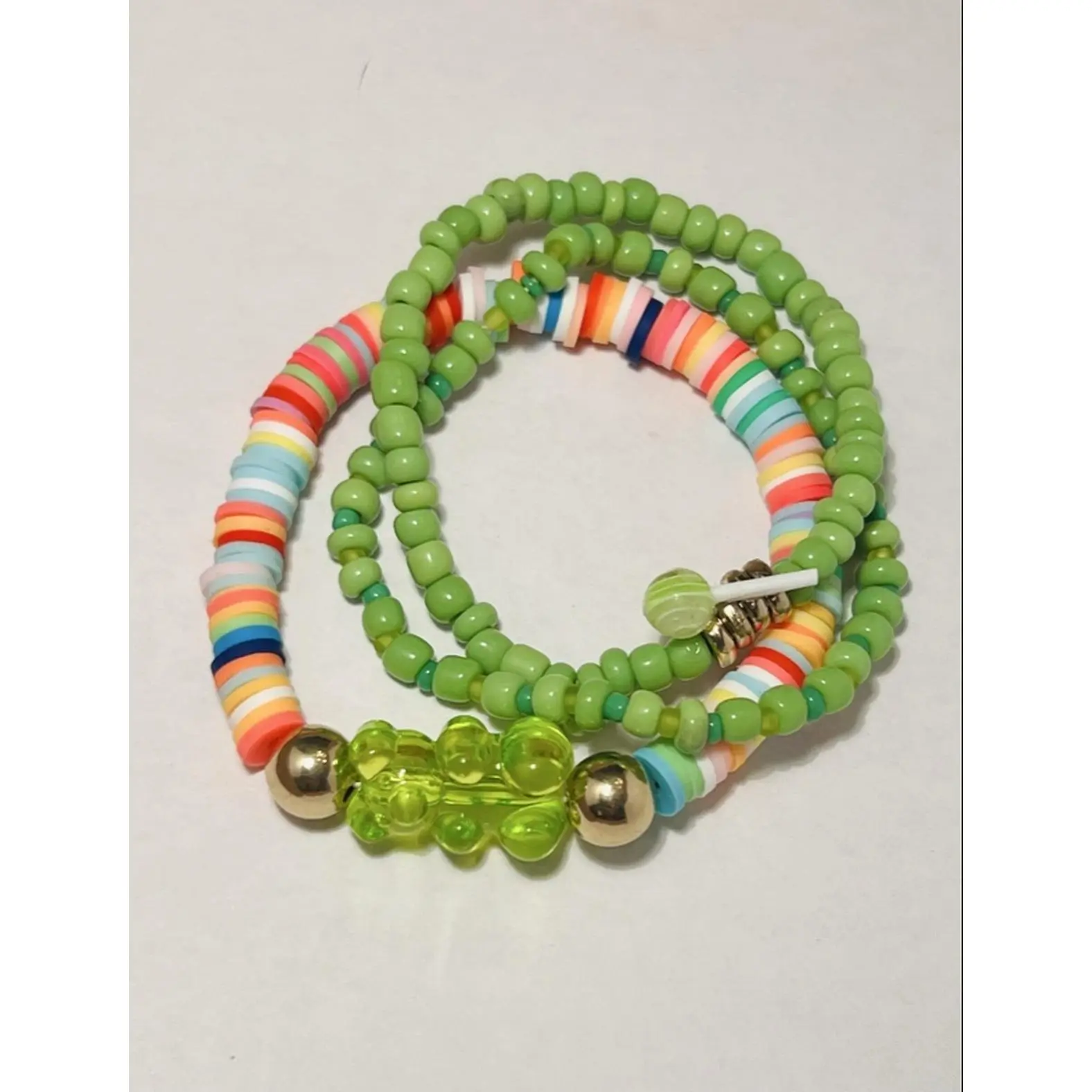 Limeade Stackable Bracelet Set Kids size 6in *not recommended for kids under 3 Years old*
