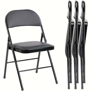 Folding versatile seating with Leather Padding - Sturdy Metal Frame, Foldable and Easy to Store for Indoor and Outdoor Use at Office （Shipping not included）