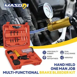 Masdsi Handheld Vacuum Pump Brake Bleeder Kit 16PCS for Automotive, PP Material, One-for Man Operation with Multi Adapters, Universal Fit