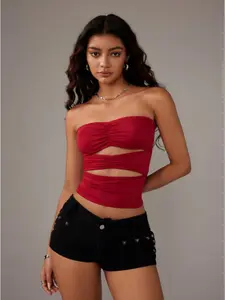 Women's Crop Tube Top, Casual Fashionable Minimalist Strapless Crop Top for Summer, Women's Clothing for Daily Wear, Bras, Womenswear