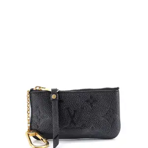 Pre-owned Louis Vuitton Leather Small Leather Goods Zip Key Pouch Monogram Empreinte by Rebag