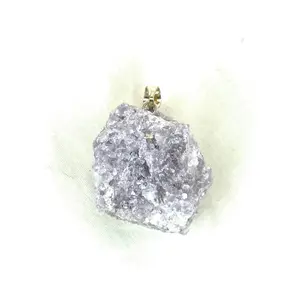Rough Lepidolite Crystal Pendant Necklace