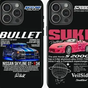 Bullet Suki Phone Case, Couple Phone Case Gift for Car Lover, Couple Gift, Dual Layer Shock Absorbent Protective Cover For iPhone 17 16 15 14 13 12 11 Pro Max