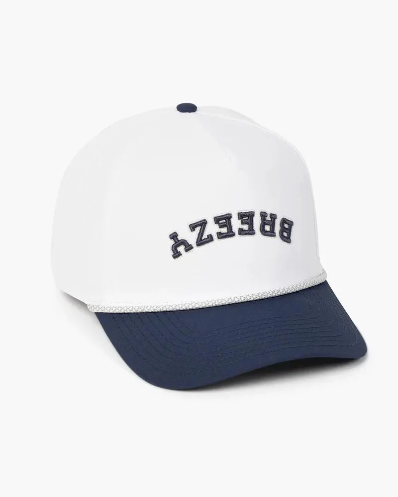 Breezy Golf Flipped Breezy Rope Hat | Vintage-Inspired Navy Snapback | Premium Golf Hat for Men & Women | Comfortable, Breathable & Versatile | 2026 Golf Hat COLLECTION | Cool Gift for Him
