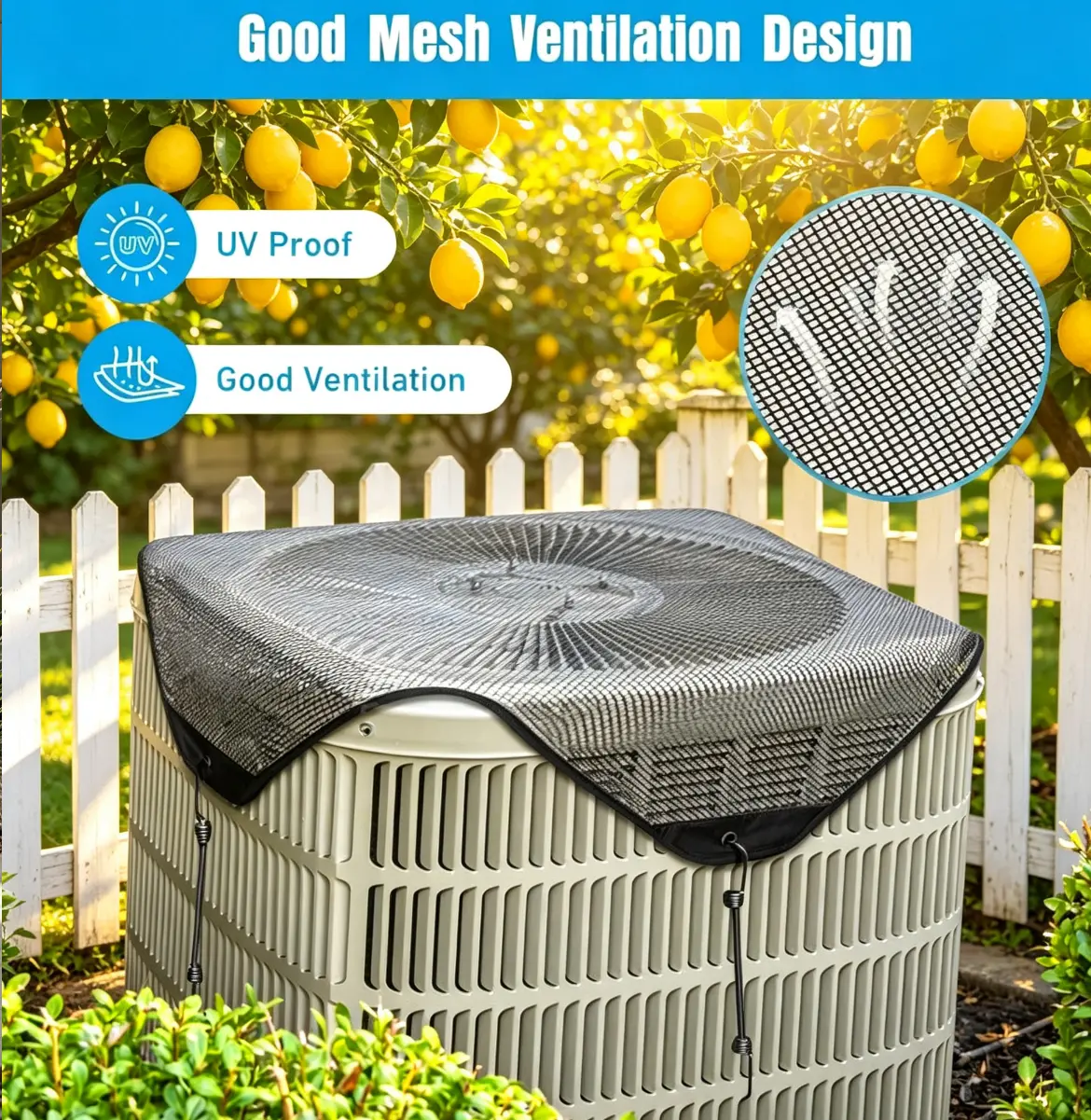 1pcs Air Conditioner Outdoor Unit Top Cover, Ventilated Design, Waterproof Heavy-Duty Outdoor Protective Cover | Springtok