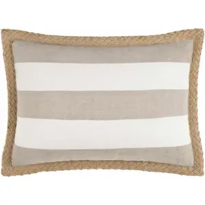 Kuri Beige Striped Lumbar Pillow - Clearance
