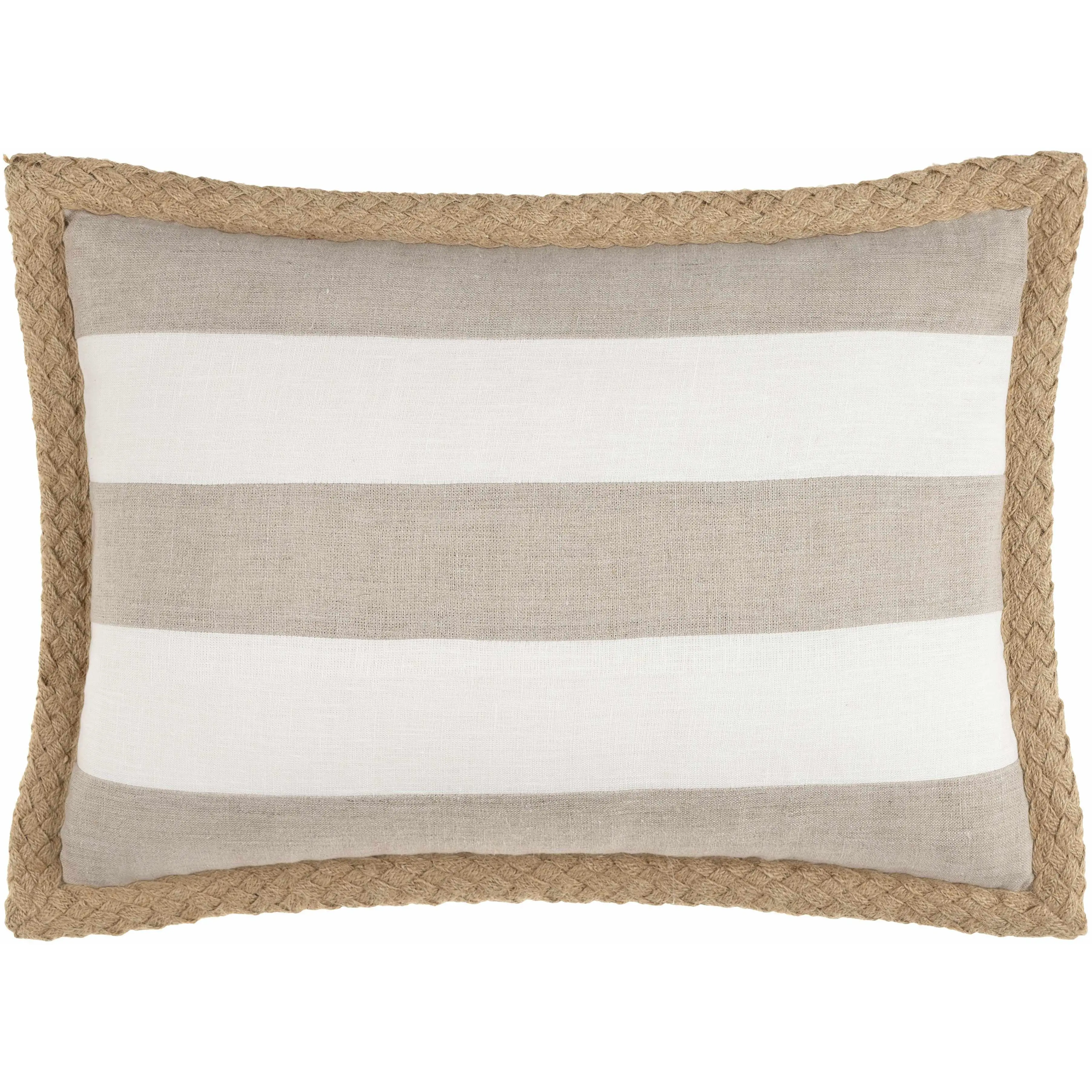 Kuri Beige Striped Lumbar Pillow - Neutral Tones, Striped Look, Lumbar Support, Home Decor, Clearance Cushion Accessory