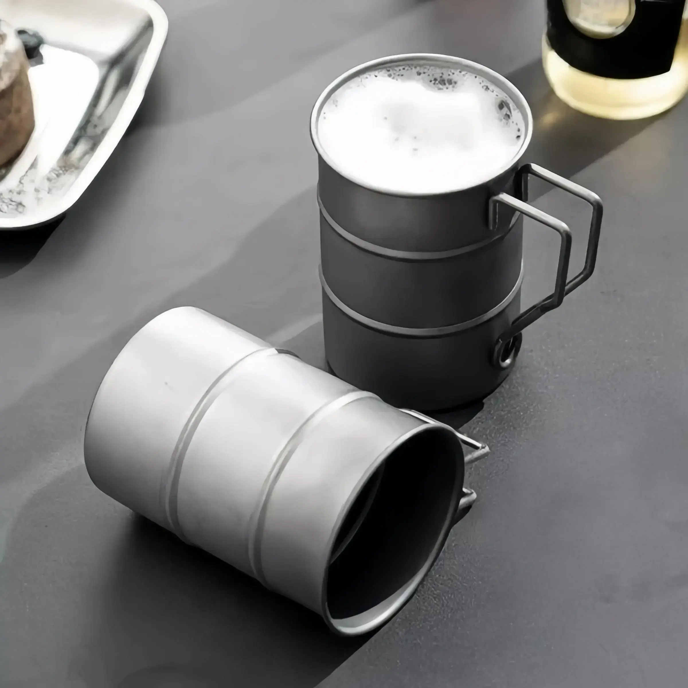 Stainless steel outdoor camping cup, vintage handheld vintage beer cup, coffee water cup, picnic travel beverage container, travel coffee cupRAIMENTRY Stainless steel outdoor camping cup, vintage handheld vintage beer cup, coffee water cup, picnic travel beverage container, travel coffee cupRAIMENTRY