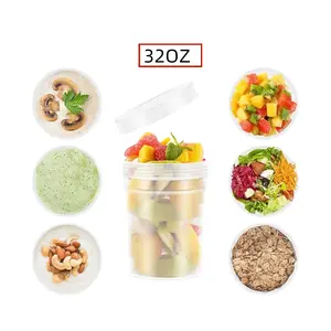 32 oz 3-pack reusable meal prep containers - beverages, delicatessen, fruit containers, safe clear plastic food storage boxes