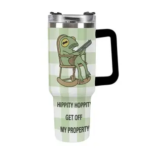 Hippity Hoppity Frog Ugly Tumbler, 40oz 20oz Stainless Steel Tumbler, Funny Meme Animal Holiday Tumbler, Get Off My Property Quote Tumbler, Funny Tumbler Gift