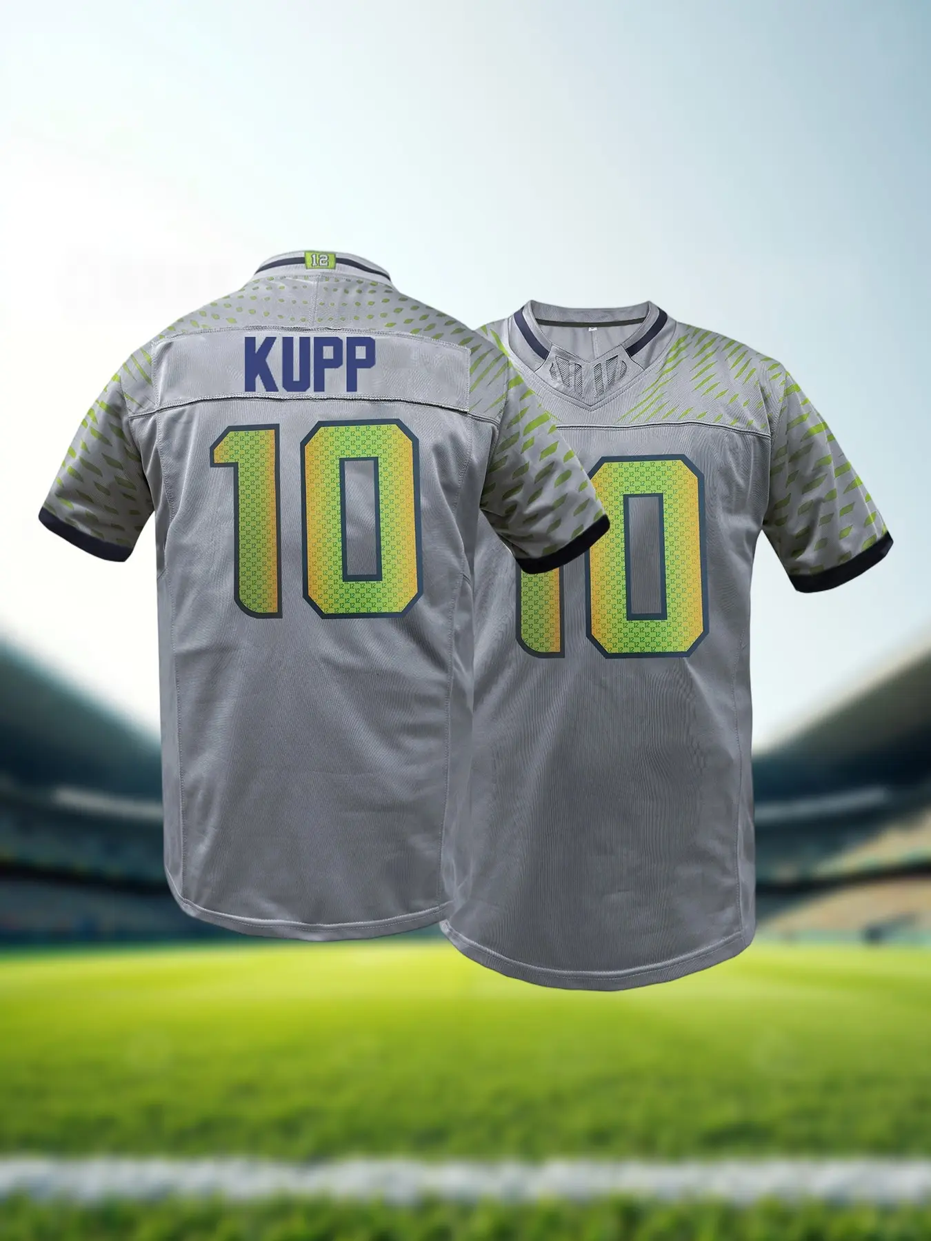 Men Women Seattle #10 Rugby Jersey, Loose Fit Short Sleeves Football Jersey, Embroidered Design, Breathable Sweat Absorbent Casual Top, Breathable Athletic Top for Outdoor Sports & Training