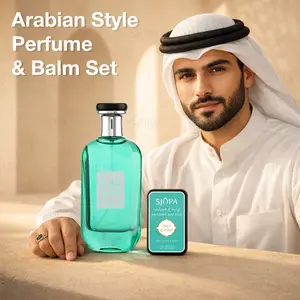2-piece Arabian perfume solid set, long-lasting fragrance. Arabian citrus perfume top notes: pepper, amber, vetiver; middle notes: birch tar, cardamom; base notes: Brazilian rosewood, sandalwood. A gift for father or boyfriend.