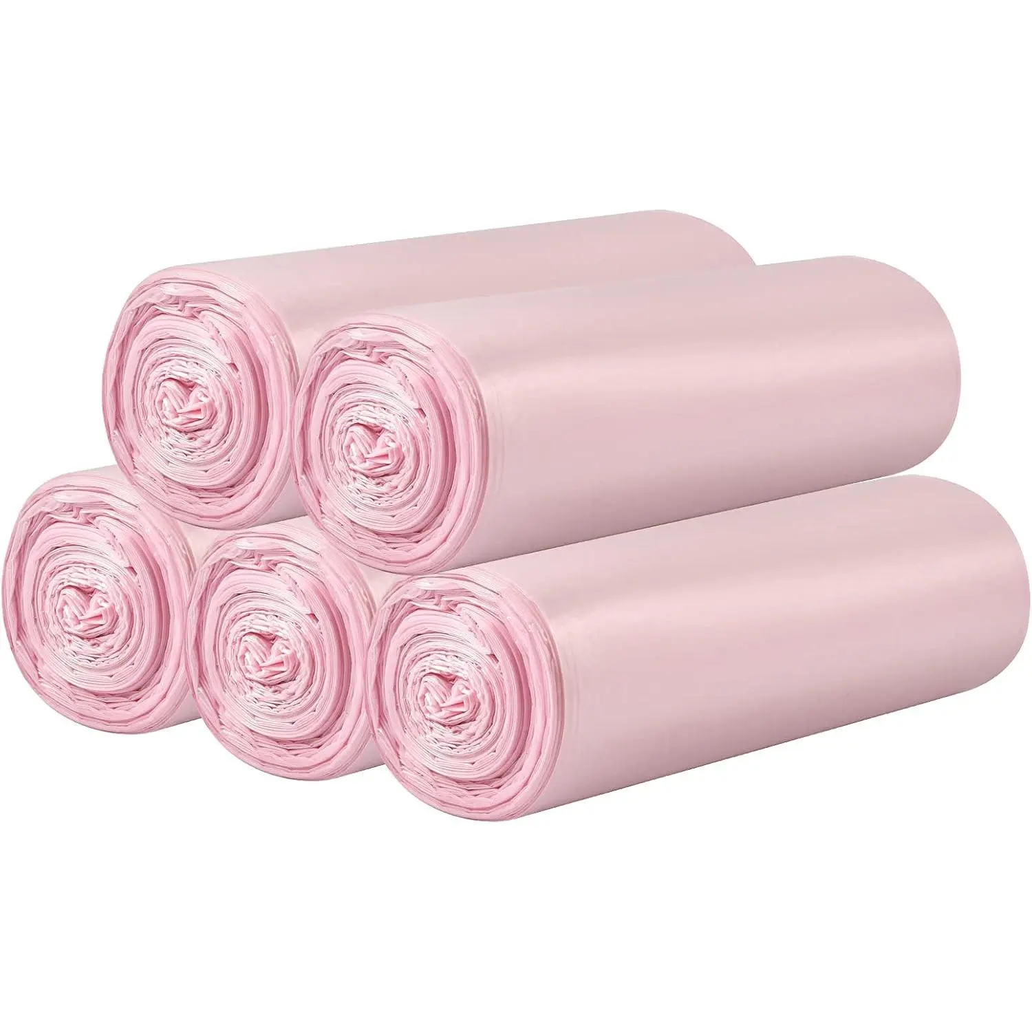 5 Rolls Small Trash Bags - 100 Counts Durable 4 Gallon Small Garbage Bags for  office kitchen Bathroom Bedroom Trash Can linersPink