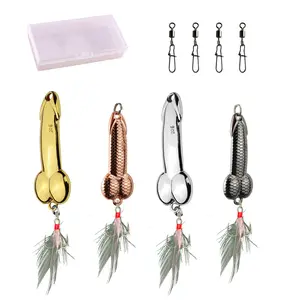 4PC Bass Fishing Lure, Fishing Spoons, Topwater Fishing Lures with Trebles Hooks, Trout Fishing Lures, Fishing Tackle for Freshwater and Saltwater, Fishing Gifts for Men