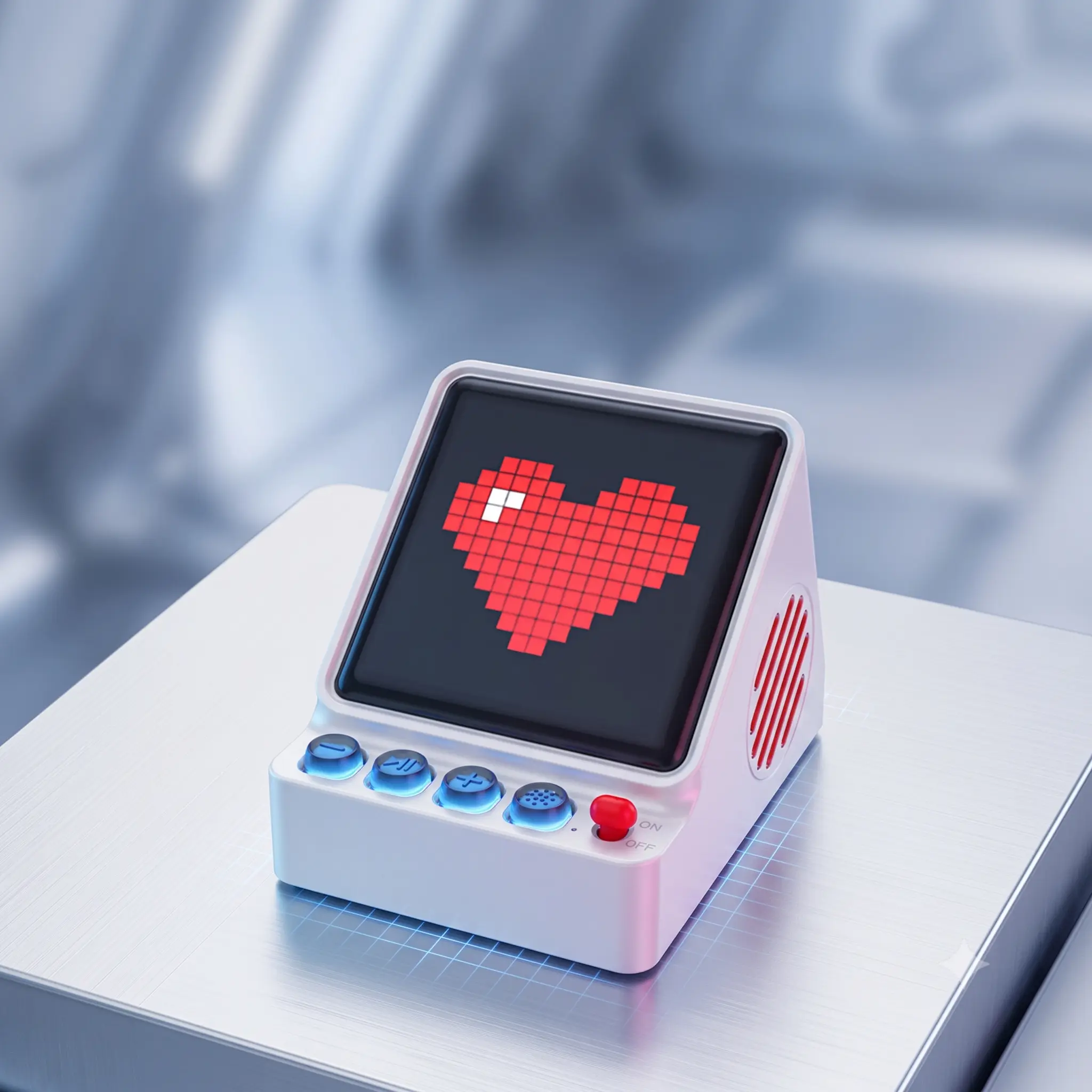 Wireless Bluetooth Speaker with Custom Pixel Display | DIY Animated Screen via App | Loud Sound with Deep Bass | Cool Gamer Room Decor & Unique Gift Idea | Black White Pink Optional