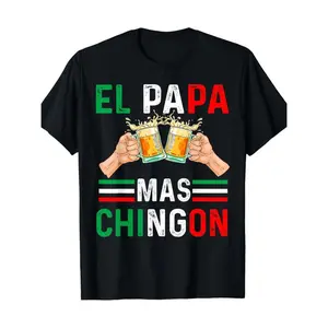 Unisex Crew Tee El Papa Mas Chingon Funny Mexican Dad Gift Husband Regalo T-Shirt220g