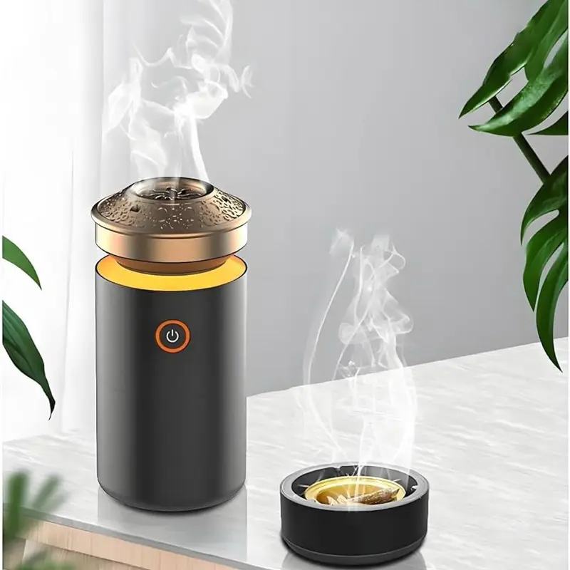 Bukhoor Incense Burner - Modern Design with Elegant Gold Accents and Simple Operation for Home Use