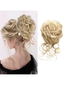 Fake Hair Bun Clips, Clip In, Curly Short Wigs, Curled Hair Extensions, Synthetic Extensions, Natural Look, Lazy Style, All Seasons, Volume & Texture, Easy-To-Use Hair Accessories, Curly Wave Extensions