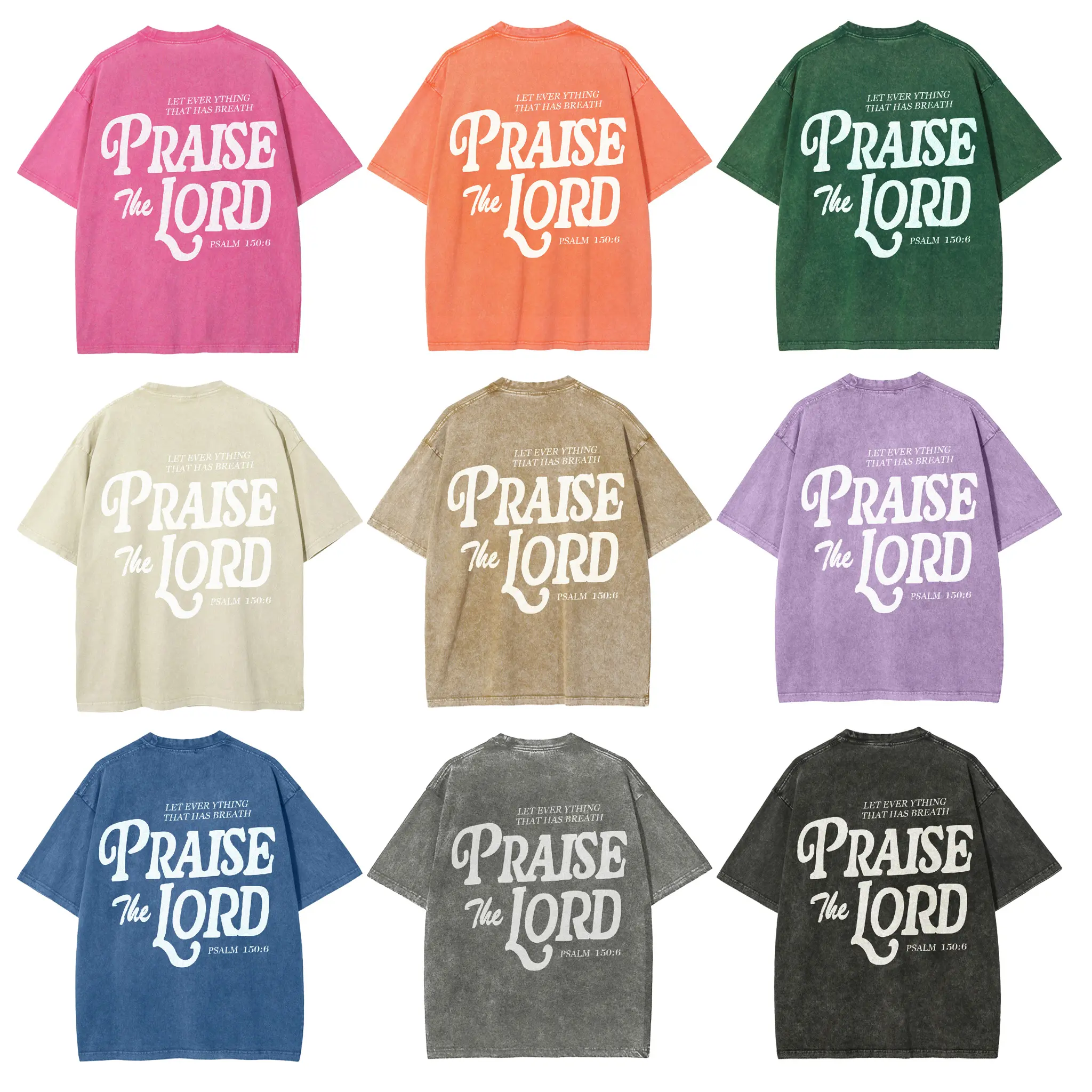 Praise The Lord Christian Graphic T-Shirt, Faith Fashion Lover Top, Bible Verse Pattern, Vintage Washed Fabric, Casual And Versatile