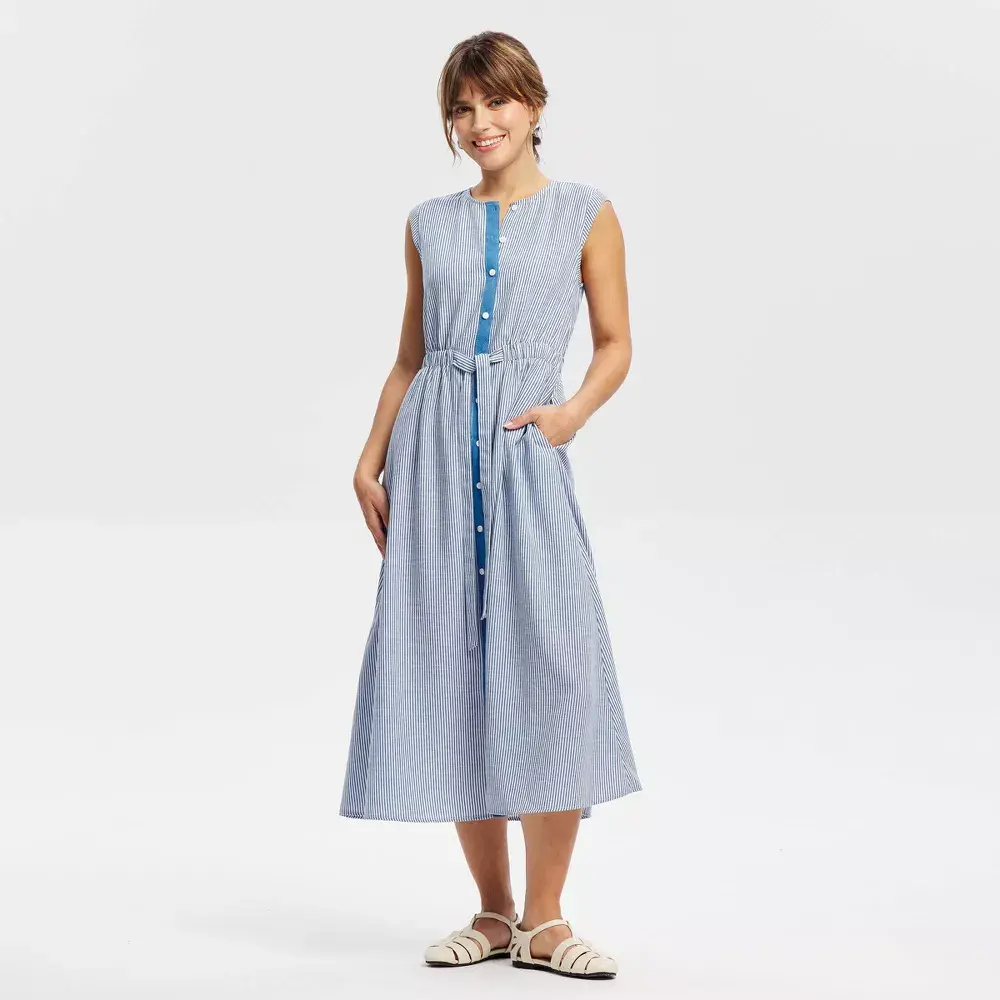 Women's Button-Front Midi Dress - Universal