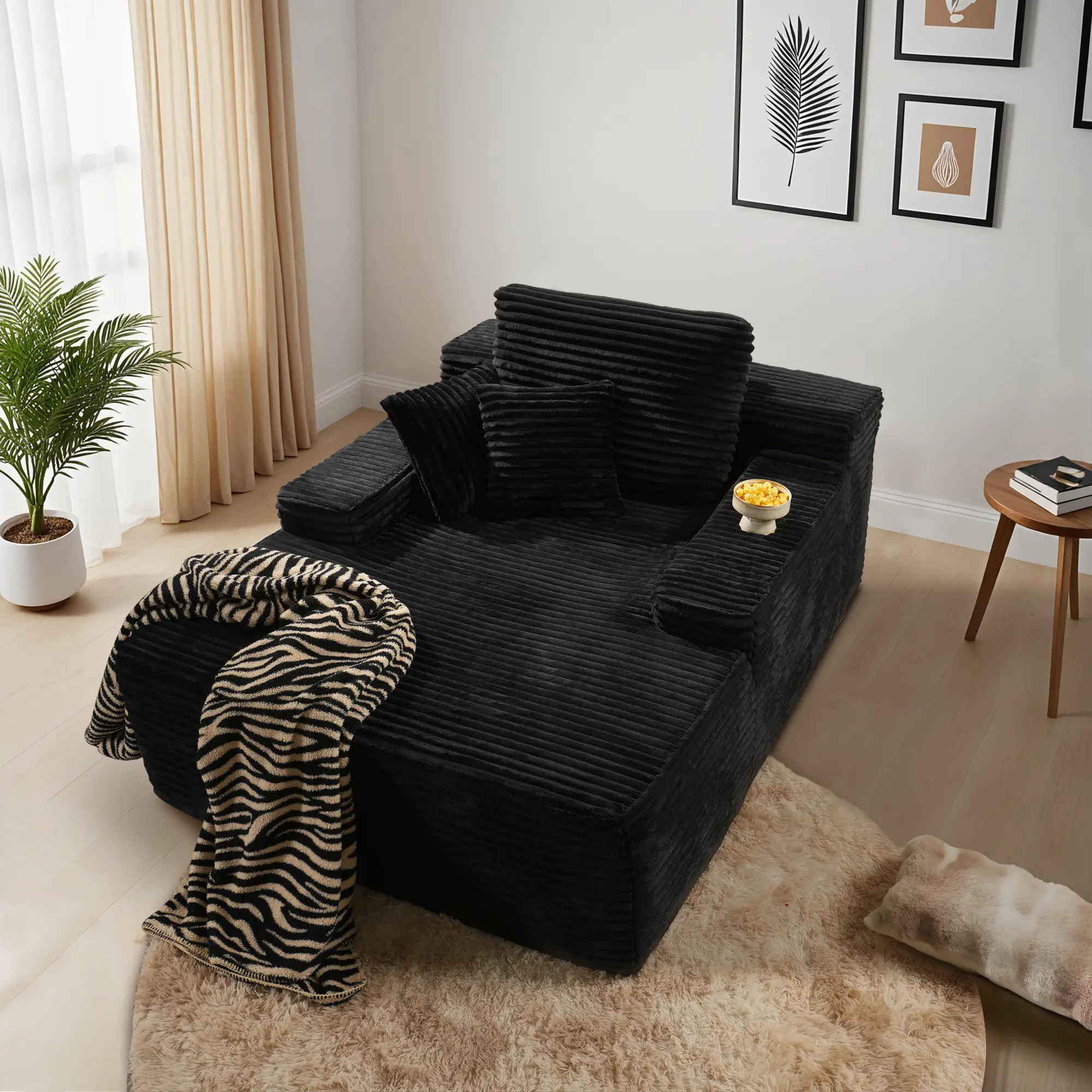 Black Plush Corduroy