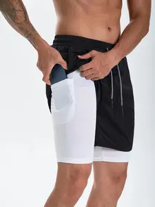 Men's 2 IN 1 Drawstring Shorts, Casual Shorts with Towel Loop & Phone Pockets, Summer Clothes, Going Out Outfit, Summer Outfits 2024, Athletic Sports Shorts, Solid Pocket Shorts