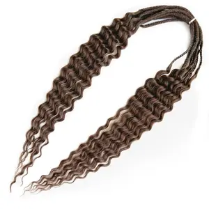 Curly Dreads with Box Braid Boho Style Dreads Synthetic Double Ended Dreadlock Extensions 26inches 10 Strands Thin Soft DE Dreadlock Extensions (12#)
