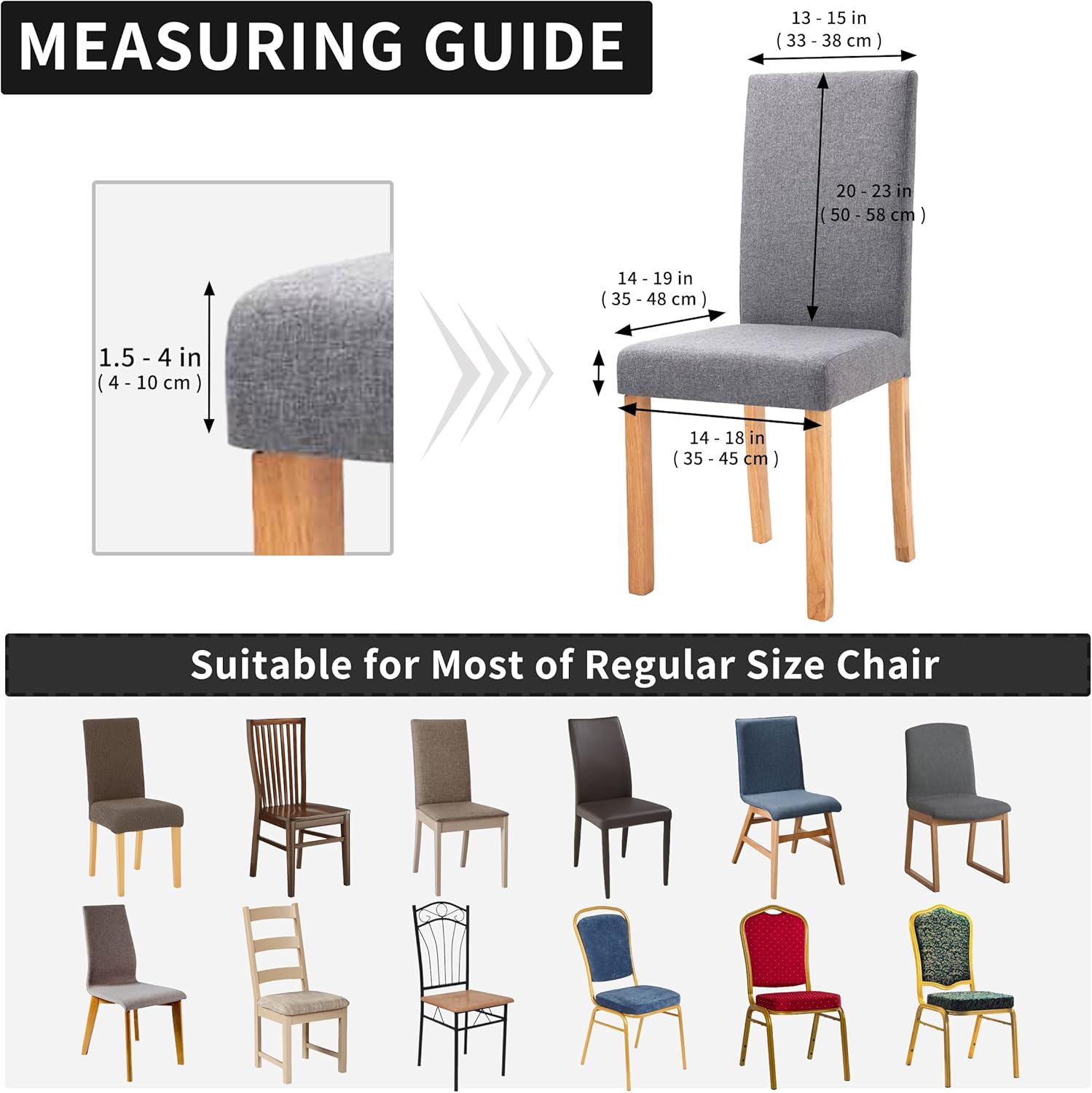 CRFATOP Waterproof Dining Room Chair Cover Set of 4, Stretch Jacquard Parson Chair Slipcover Removable Washable Chair Protector for Home, Restaurant, Banquet CRFATOP Waterproof Dining Room Chair Cover Set of 4, Stretch Jacquard Parson Chair Slipcover Removable Washable Chair Protector for Home, Restaurant, Banquet