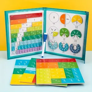 Interactive Stem Learning Tool, Magnetic Fraction Tiles Division Board, Educational Math Counting Game, Fun Learning Aid for Kids