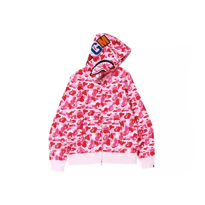 BAPE ABC Camo Shark Full Zip Hoodie Pink (men) by StockX