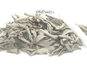 ThePrideCo White Cluster Loose Sage Smudge Leaves 4, 6, 8 or 10 oz - Handcrafted in USA - Ideal for Meditation & Yoga - Dandelion Root & Chinese Herbal Blend