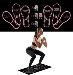 Pink Anti-Slip Squat Mat, Squat Mat with Foot Position Sports Accessories for Home Workout, Anti-Slip & Shock-Absorbing Scientific Design Suitable for Home & Gym Use CYUXING