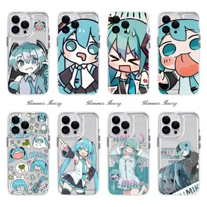 Funny Cute Hatsune Miku Phone Cases For iPhone 17 Promax Pro Air 16 Plus 15 14 13 12 11 Soft TPU Transparent Shockproof Dustproof Protective Cover Shells Gift For Fans Holiday Birthday Summer