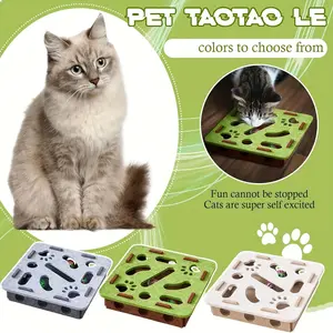 Interactive Cat Fun Box - Digging & Climbing Activity with Paw Prints, 2 Hidden Balls, Durable Plastic for Mental Stimulation & Exercise, Random Color, All Breeds & Sizes, Battery-Free Indoor Cat Enrichment Game, Halloween and Christmas gifts